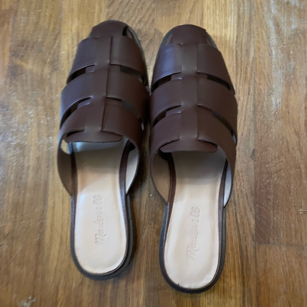 Madewell Dixon Fisherman Mules in Apple Butter